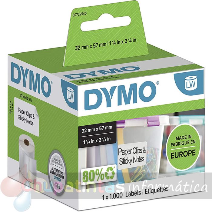 Dymo LW 11354 Etiquetas Originales Multiusos Autoadhesivas - 57x32mm - 1000 Unidades - S0722540-1