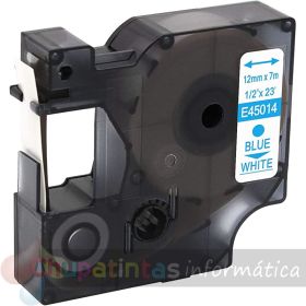 Dymo D1 45014 Cinta de Etiquetas Genérica para Rotuladora - Texto azul-fondo blanco - 12mmx7m-1