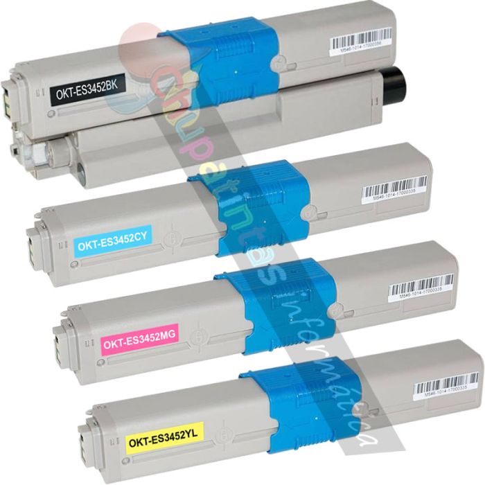 OKI Executive ES3452 MFP/ES5431DN/ES5462 MFP  Pack de 4 Cartuchos de Tóner Genéricos