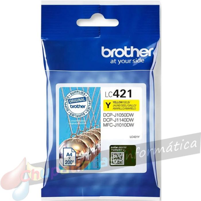 Brother LC421 Amarillo Cartucho de Tinta Original - LC421Y-2
