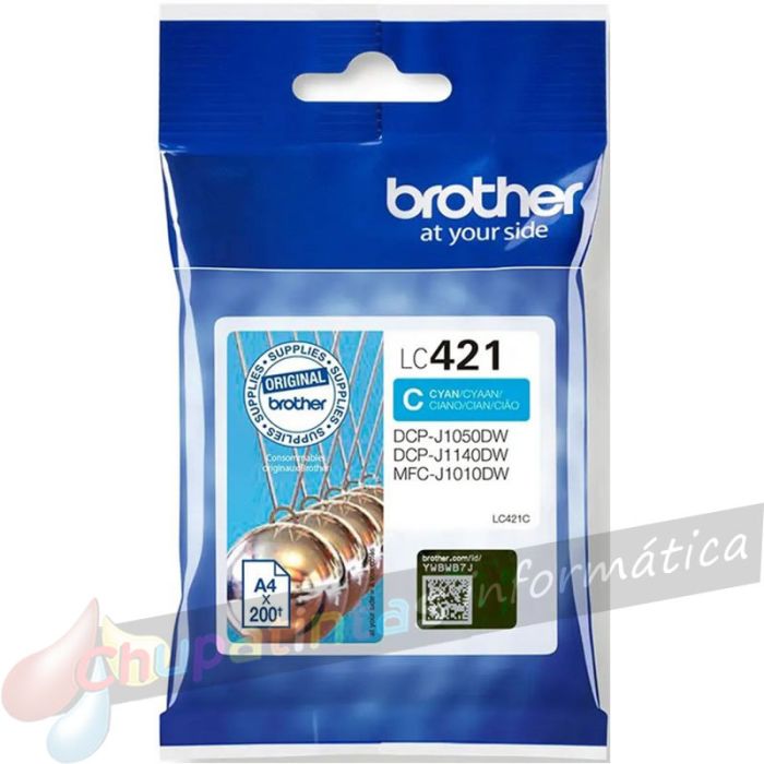 Brother LC421 Cian Cartucho de Tinta Original - LC421C-2