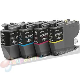Brother LC421 Pack de 4 Cartuchos de Tinta Originales - LC421VAL-3
