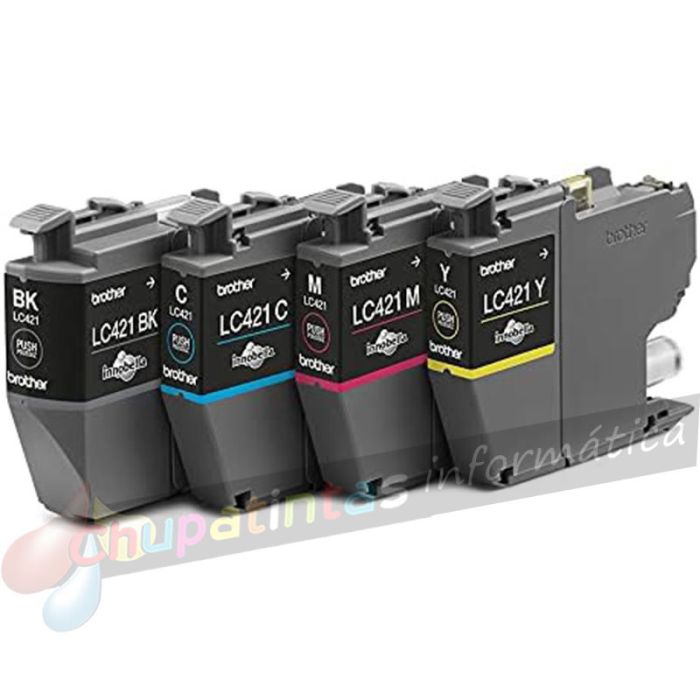 Brother LC421 Pack de 4 Cartuchos de Tinta Originales - LC421VAL-3