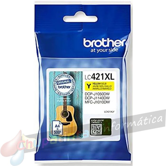 Brother LC421XL Amarillo Cartucho de Tinta Original - LC421XLY-2