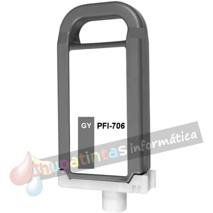 Canon PFI706 Gris Cartucho de Tinta Pigmentada Genérico - Reemplaza 6690B001