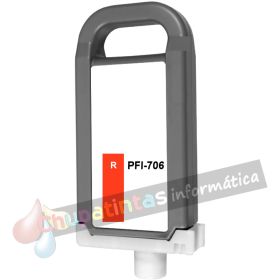 Canon PFI706 Rojo Cartucho de Tinta Pigmentada Genérico - Reemplaza 6687B001