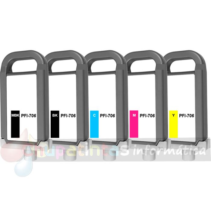 Canon PFI706 Pack de 5 Cartuchos de Tinta Genéricos
