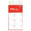 Apli Colgadores Autoadhesivos Redondos - Ø 30mm - Triangulo Metalico de Soporte - Base Adhesiva Blanca - 12 Unidades por Bolsa - Gran Resistencia - Ideal para Fotos, Calendarios y Posteres - Color Blanco