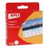 Apli Colgadores de Papel Engomado Redondos Ø 30mm - Borde en Estrella - Triangulo Metalico de Soporte - Adhesivo Blanco de Gran Resistencia - Color Blanco