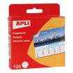 Apli Colgadores de Papel Engomado Redondos Ø 30mm - Borde en Estrella - Triangulo Metalico de Soporte - Adhesivo Blanco de Gran Resistencia - Color Blanco