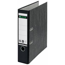 Leitz Archivador Palanca Leitz 180° Clasico Jaspeado - A4, 50mm - Mecanismo 180° - Negro Clima Compensado - Certificacion Blue Angel y Fsc