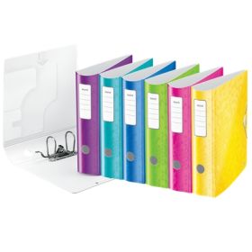 Leitz Pack de 10 Archivadores Actve Wow 180° A4 - Lomo 82mm - Cierre con Goma Elastica - Colores Surtidos