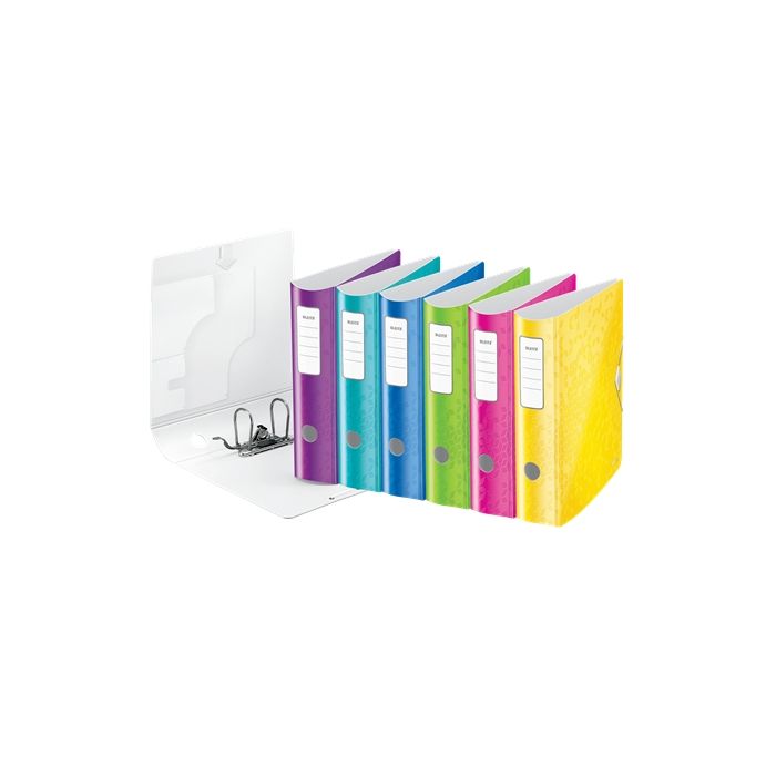 Leitz Pack de 10 Archivadores Actve Wow 180° A4 - Lomo 82mm - Cierre con Goma Elastica - Colores Surtidos