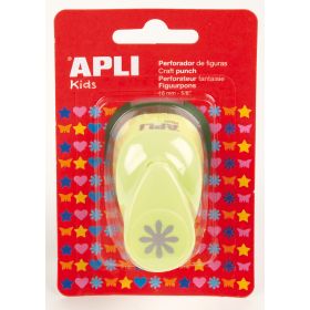 Apli Perforadora de Papel en Forma de Flor - Tamaño de Figura 16mm - Alta Calidad para Papel, Carton y Cartulina - Deposito de Restos de Papel - Doble Uso - Ideal para Scrapbooking y Manualidades - Color Verde