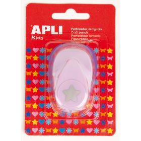 Apli Perforadora de Papel en Forma de Estrella - Figura de 16mm - Alta Calidad para Papel, Carton y Cartulina - Deposito de Restos de Papel - Doble Uso para Decoracion - Ideal para Manualidades y Decoraciones - Color Plateado