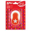 Apli Perforadora Estrella - Figura de 25.4mm - Perfora Papel, Carton, Cartulina y Goma Eva de Hasta 2mm - Deposito de Facil Apertura - Doble Uso - Ideal para Manualidades y Decoraciones - Color Blanco