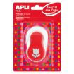 Apli Perforadora de Papel y Goma Eva en Forma de Tulipan - Tamaño de Figura 25.4mm - Perforadora de Alta Calidad para Papel, Carton, Cartulina o Goma Eva de Hasta 2mm - Deposito de Facil Apertura - Doble Uso - Color Blanco