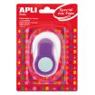 Apli Perforadora de Papel y Goma Eva en Forma de Circulo - Tamaño de Figura 25.4mm - Perfora Papel, Carton, Cartulina y Goma Eva de Hasta 2mm - Deposito de Restos - Color Blanco