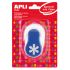 Apli Perforadora Copo de Nieve - Figura de 25.4mm - Perfora Papel, Carton, Cartulina y Goma Eva de Hasta 2mm - Deposito de Restos - Doble Uso - Ideal para Manualidades y Decoraciones - Color Blanco