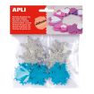 Apli Formas Goma Eva Adhesivas Copo de Nieve Purpurina 22 U - Decoracion Navideña - Faciles de Pegar - Brillantes y Llamativas