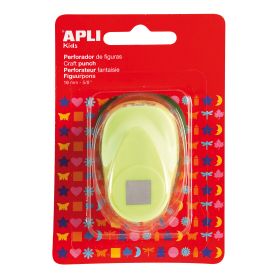 Apli Perforadora Cuadrada de Papel - Figura de 16mm - Alta Calidad para Papel, Carton y Cartulina - Deposito de Papel - Doble Uso para Decoracion - Ideal para Manualidades - Color Plateado