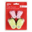 Apli Pack de 4 Perforadoras de Papel con Formas Variadas - Estrella (16mm), Corazon (16mm), Trebol (9.5mm) y Flor (9.5mm) - Alta Calidad para Papel, Carton y Cartulina - Deposito de Papel - Doble Uso para Decoracion