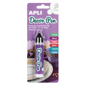 Apli Rotulador de Gel 3D Metalizado - 25ml - Personaliza Facilmente Regalos, Objetos, Tarjetas, Detalles, Fotos, Carpetas - Color Blanco Nacarado