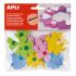 Apli Formas Goma Eva Adhesivas Flores Estampadas 40 U - Faciles de Pegar - Diseños Variados - Ideal para Manualidades