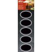 Apli Etiquetas Pizarra Ovaladas 65x41mm - Adhesivo Removible - 2 Hojas (10 Etiquetas) - Escritura con Tiza Liquida o Convencional - Borrado Facil - Ideal para Tarros, Macetas, Regalos - Color Negro