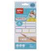 Apli Etiquetas Plastificadas Surtidas - Tres Tamaños: 46.5x10mm (14), 30.5x19mm (3), 30.6x11mm (18) - Alta Calidad y Durabilidad - Film Protector para Mayor Resistencia - Color Blanco