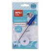 Apli Cinta Termoadhesiva para Marcar Ropa - 10mmx2m - 70% Poliester y 30% Algodon - Resistente a Lavadora y Secadora - Facil Uso con Boligrafo Incluido - Color Blanco