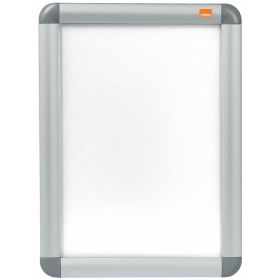 Nobo Marco Publicitario Tamaño A4 con Proteccion de PVC Antirreflectante y Resistente a la Intemperie - Marco de Aluminio Elegante - Color Plata