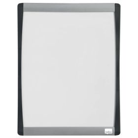 Nobo Mini Pizarra Magnetica con Marco Arqueado 215x280 - Elegante Diseño Plateado y Negro - Almohadillas Adhesivas e Imanes Incluidos - Blanco