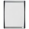 Nobo Mini Pizarra Magnetica con Marco Arqueado 215x280 - Elegante Diseño Plateado y Negro - Almohadillas Adhesivas e Imanes Incluidos - Blanco