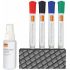 Nobo Kit Basico Accesorios Pizarra Blanca Borrado Seco - 4 Rotuladores Pizarra - Borrador Pizarra - Spray Limpiador 50Ml - Negro, Azul, Rojo, Verde - Color Blanco