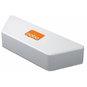 Nobo Borrador Microfibra para Pizarra Blanca - Eliminacion Eficaz de Tinta y Suciedad - Blanco - Almohadilla Lavable - Iman Integrado - Incluye 1 Almohadilla - Paquete de 2 Almohadillas Reemplazables