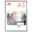 Nobo Porta Posters con Marco de Clip de Aluminio A3 - Elegante Marco Anodizado - Mecanismo de Clip de Ajuste a Presion - Superficie de Exposicion A3 - Blanco