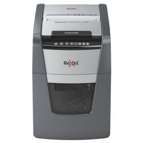 Rexel Optimum Autofeed 100M Destructora Automatica de Microcorte - Alimentacion Automatica de Hasta 100 Hojas - Nivel de Ruido Ultra Silencioso - Negro