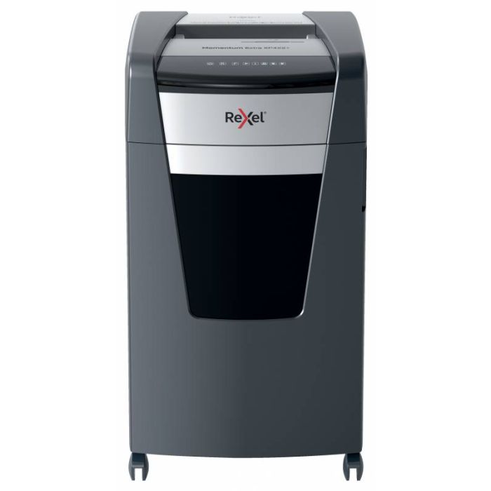 Rexel Momentum Extra XP422+ Destructora de Papel de Corte en Particulas sin Atascos - 22 Hojas A4 - Tecnologia de Deteccion Activa Anti Atascos - Alto Nivel de Seguridad P4 - Negro