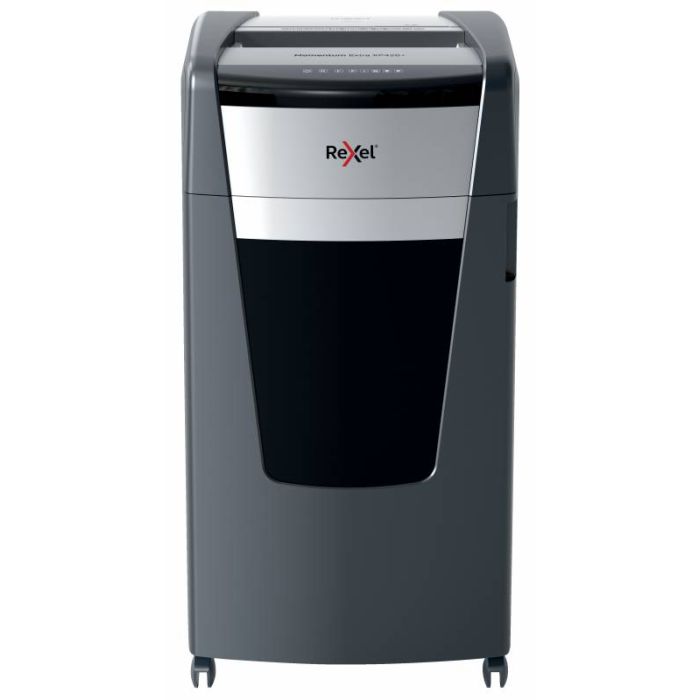 Rexel Momentum Extra XP426+ Destructora de Papel de Corte en Particulas sin Atascos - 26 Hojas A4 - Tecnologia de Deteccion Activa Anti Atascos - Alto Nivel de Seguridad P4 - Negro