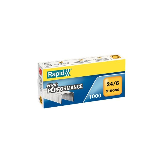 Rapid Strong Caja de 1000 Grapas 24/6 - Hasta 30 Hojas - Alambre Reforzado Galvanizado - Patilla de 6mm