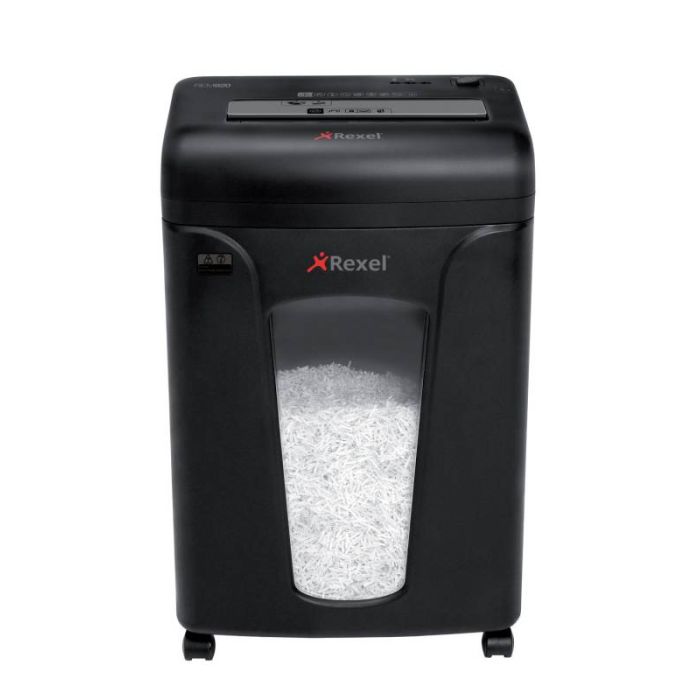 Rexel Mercury Destructora Microcorte - Antiatasco - Hasta 8 Hojas - Destruye Grapas, Clips y Cds - Capacidad Papelera 21L, 220 Hojas A4