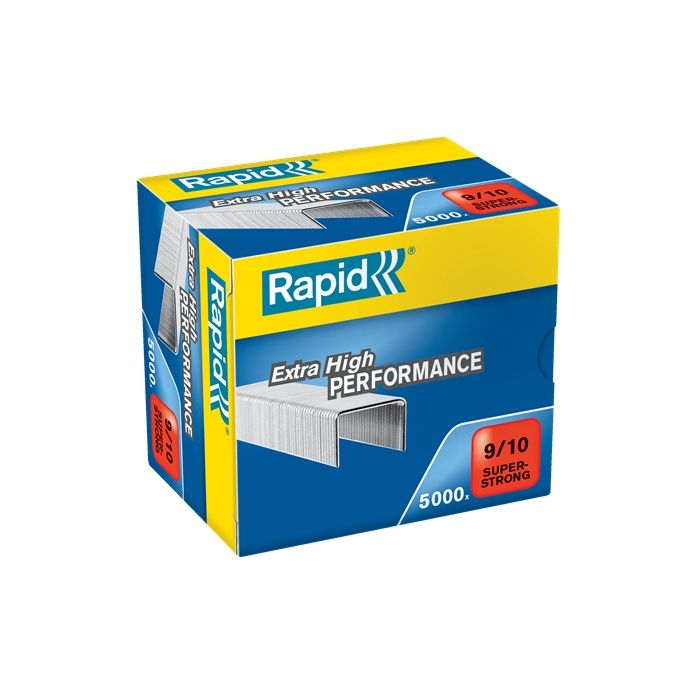 Rapid Super Strong Caja de 5000 Grapas 9/10 - De 40 a 70 Hojas - Alambre Galvanizado Superreforzado - Patilla de 10mm