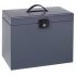 Esselte Maletin Home-Box A4 Metalico - 5 Carpetas - Asa y Cerradura con Llave - Color Gris Antracita