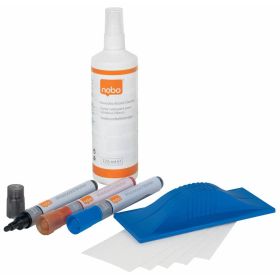 Nobo Kit de Iniciacion para Pizarra Blanca - Incluye Rotuladores, Borrador, Espray de Limpieza e Imanes - Practico y Completo - Color Blanco