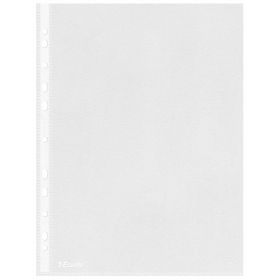 Esselte Eco Funda Portadocumentos - Lamina de PP Transparente de 0,05mm - Acabado Piel de Naranja - A4 - Caja de 100 - 11 Taladros - Reciclable - Grabado en Relieve - Color Transparente