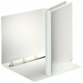 Esselte Carpeta Canguro Gama Basica 16mm - Mecanismo de 4 Anillas Redondas - 2 Bolsillos Exteriores - A4 - Blanco - Certificado Fsc