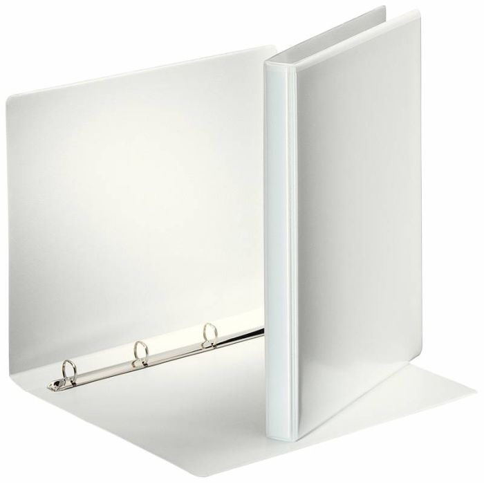 Esselte Carpeta Canguro Gama Basica 16mm - Mecanismo de 4 Anillas Redondas - 2 Bolsillos Exteriores - A4 - Blanco - Certificado Fsc