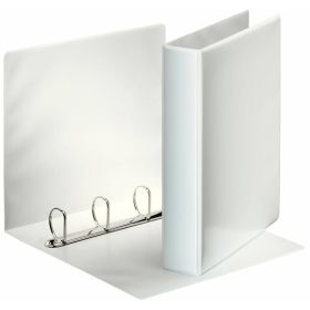 Esselte Carpeta Canguro Gama Basica 40mm - Mecanismo 4 Anillas Mixtas - 2 Bolsillos Exteriores - A4 - Blanco