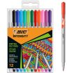 Bic Intensity Medium Pack de 12 Rotuladores - Punta Media de 0.8mm - Tinta con Base de Agua - Colores Surtidos